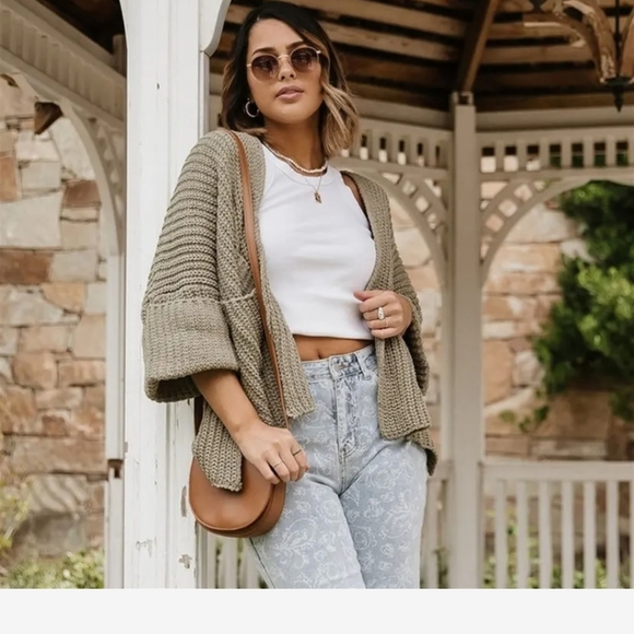 Chunky 3/4 sleeve cardigan - Picture 5 of 5